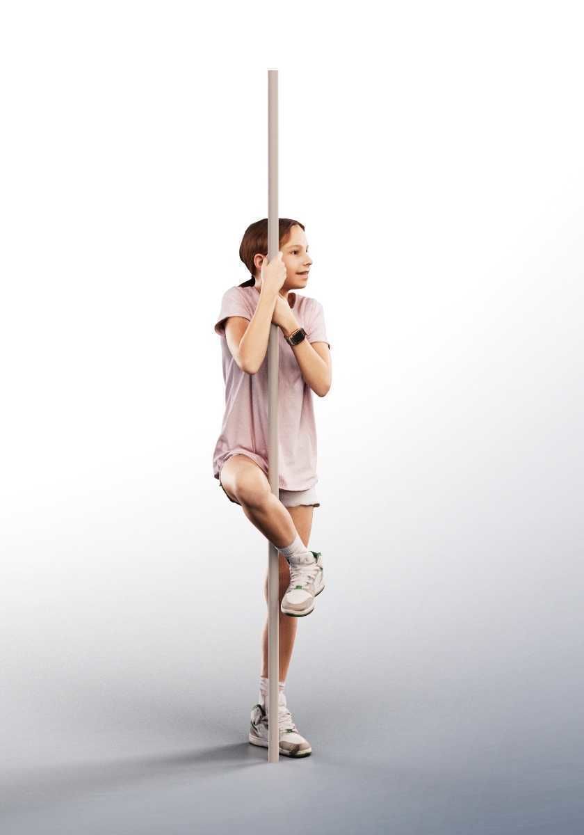 Maggie 14451 -  Girl Playing On Climbing Frame Low-poly 3D model_2