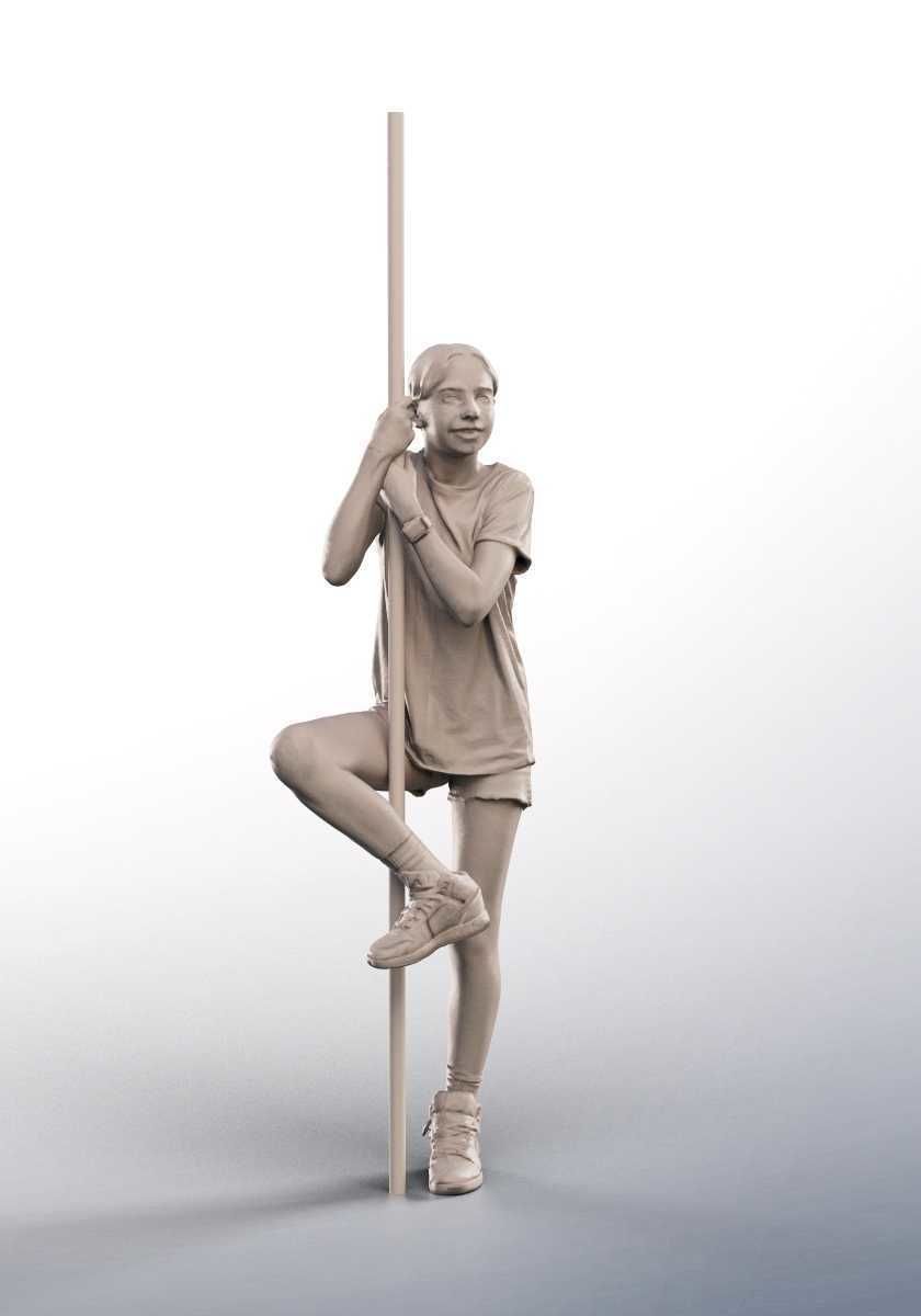 Maggie 14451 -  Girl Playing On Climbing Frame Low-poly 3D model_3