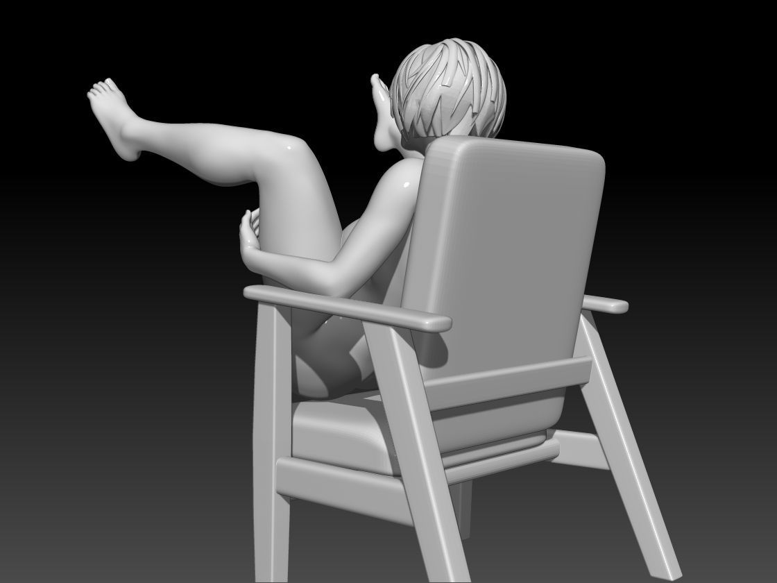 Alba nier2b sitting pose 3D print model_3