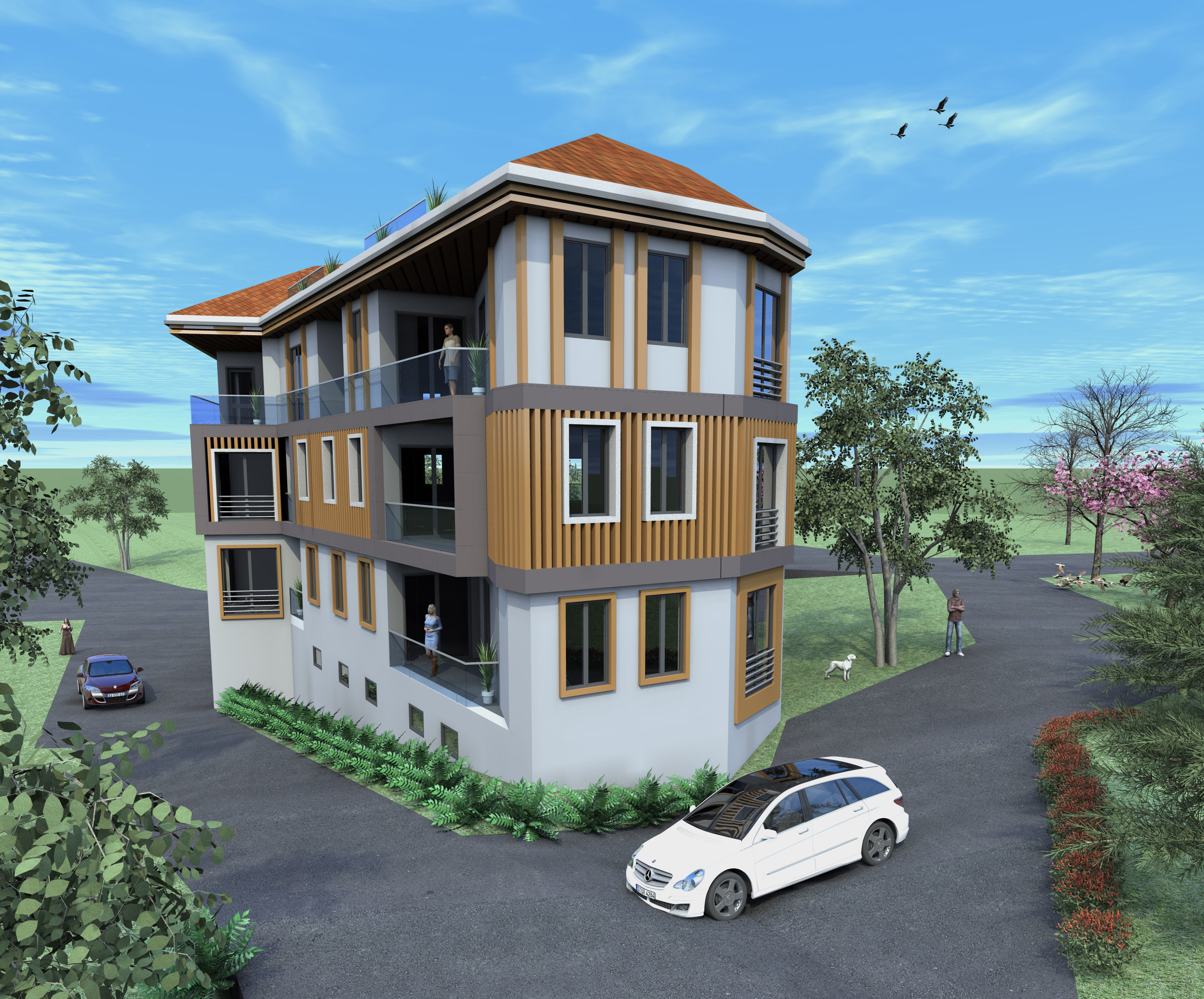 A Building in Mugla City Low-poly 3D model_3