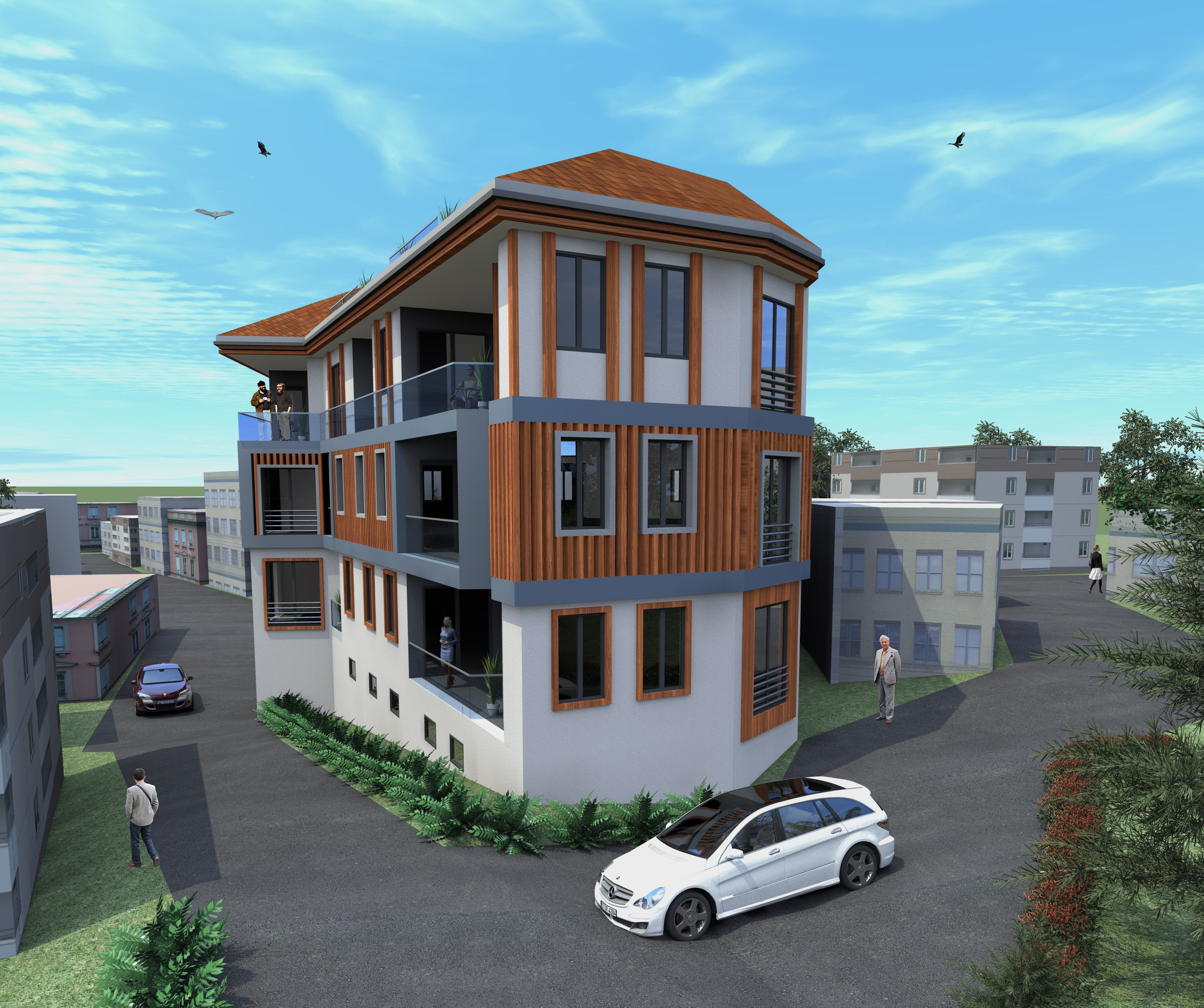 A Building in Mugla City Low-poly 3D model_4