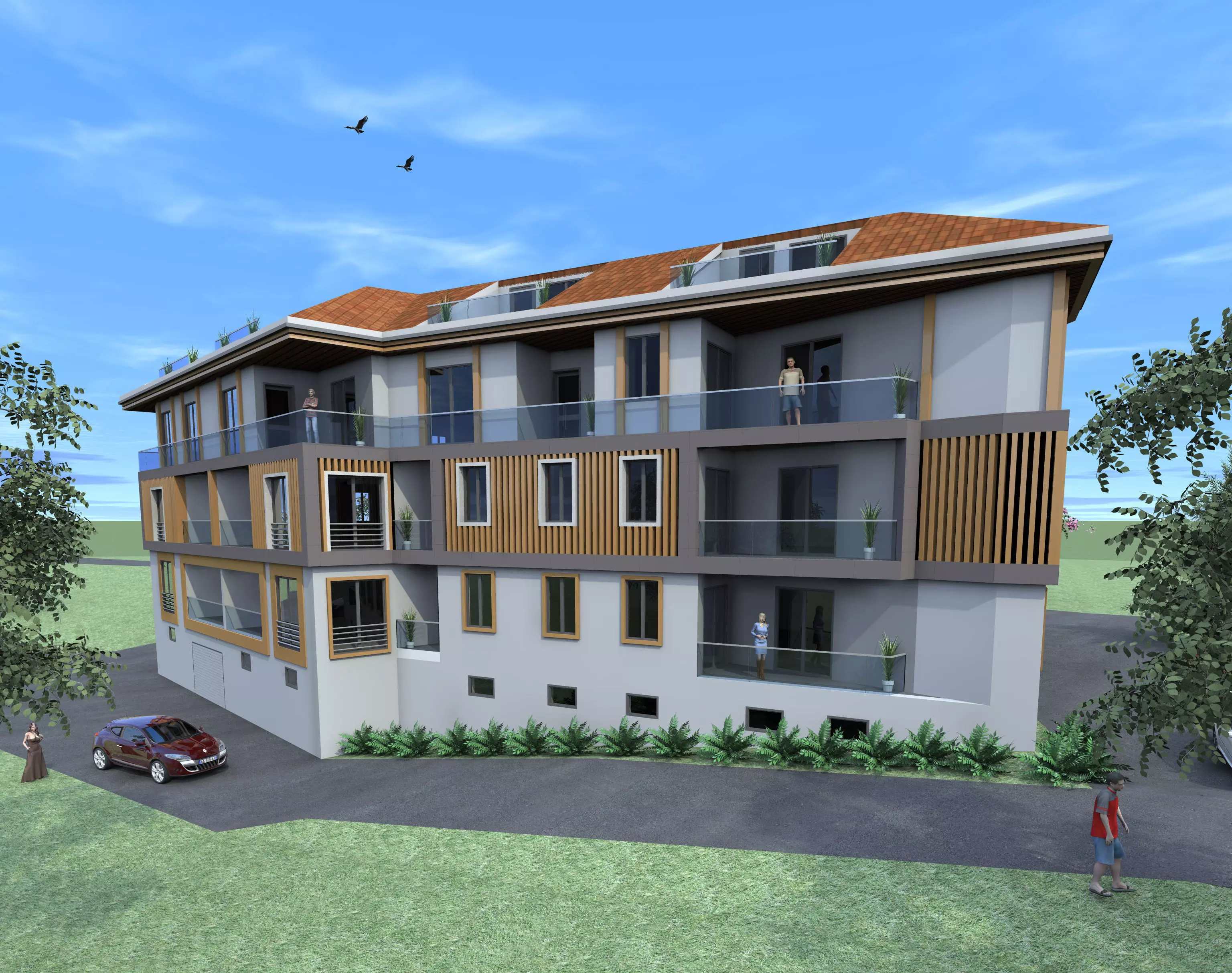 A Building in Mugla City Low-poly 3D model_0