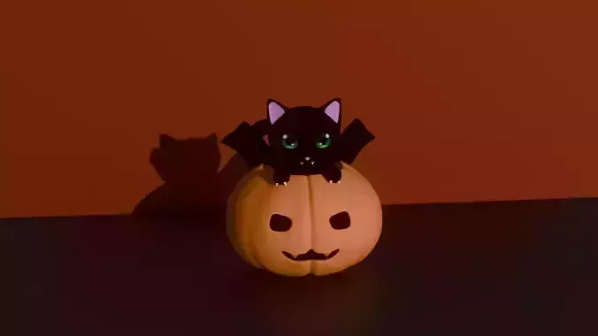 Pumpkin cat