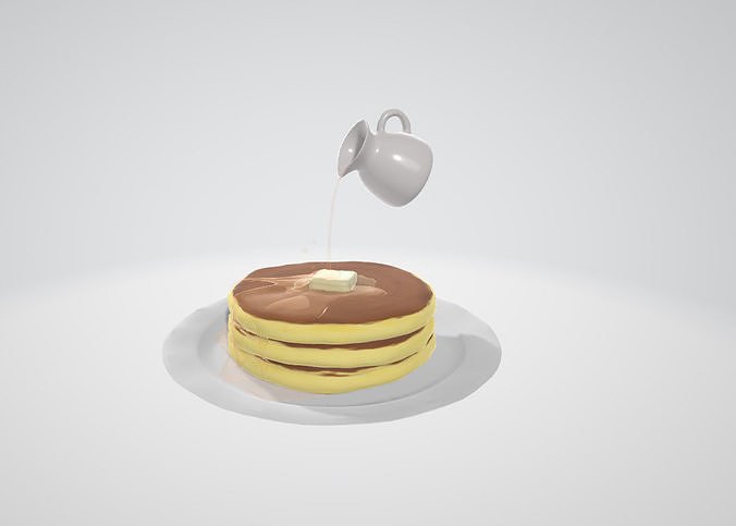 honey and pancake Free 3D model