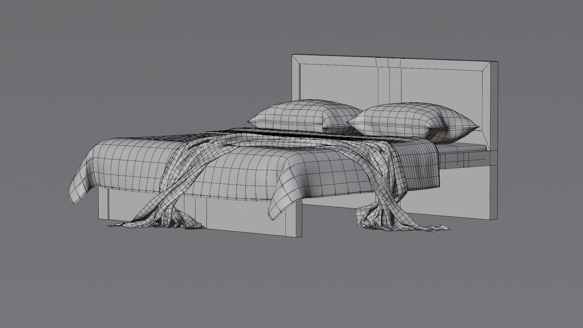 Bed with Blanket  3D model_19