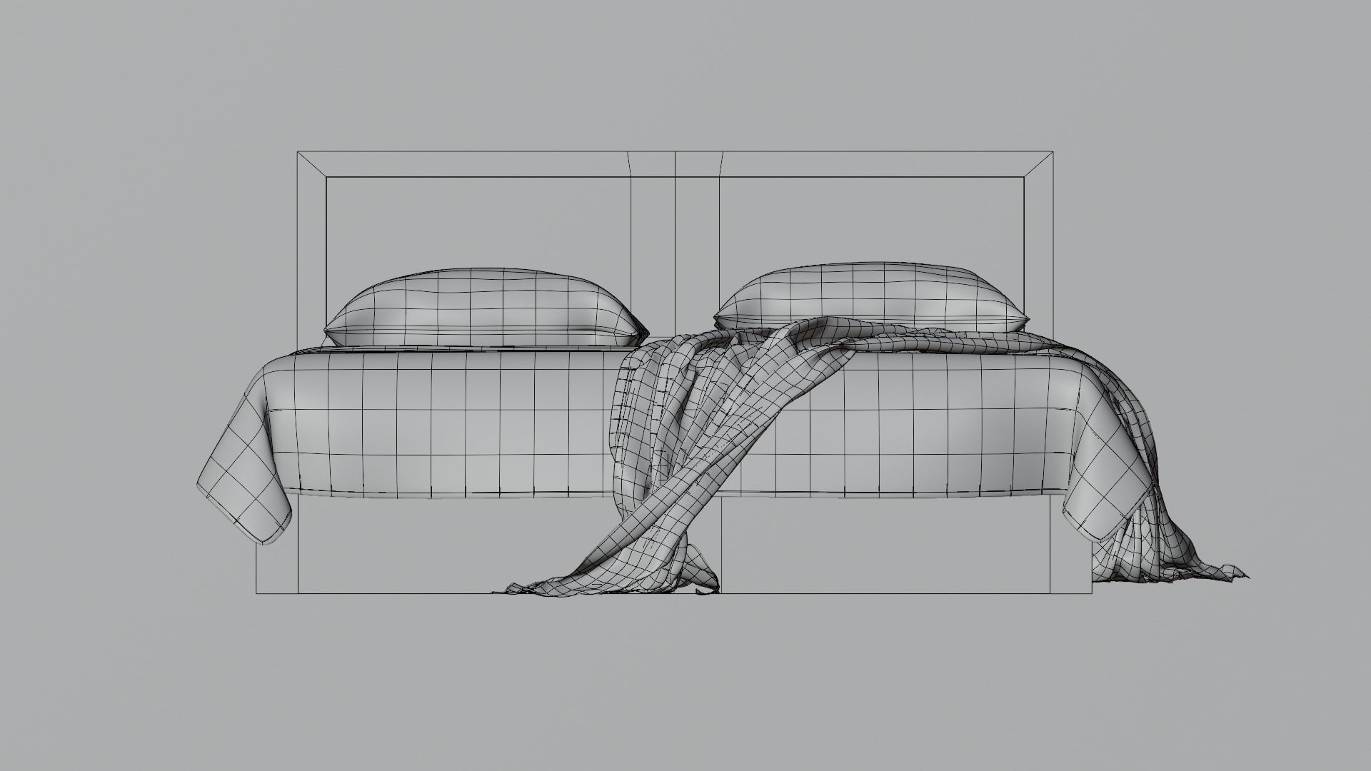 Bed with Blanket  3D model_12