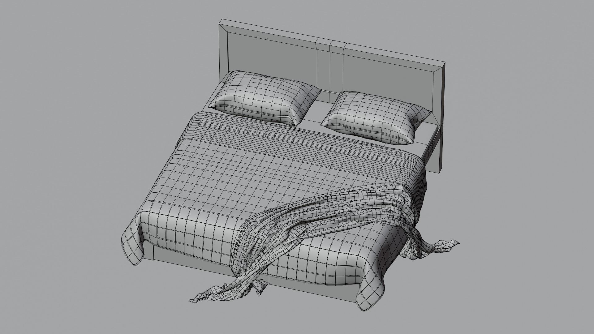 Bed with Blanket  3D model_11