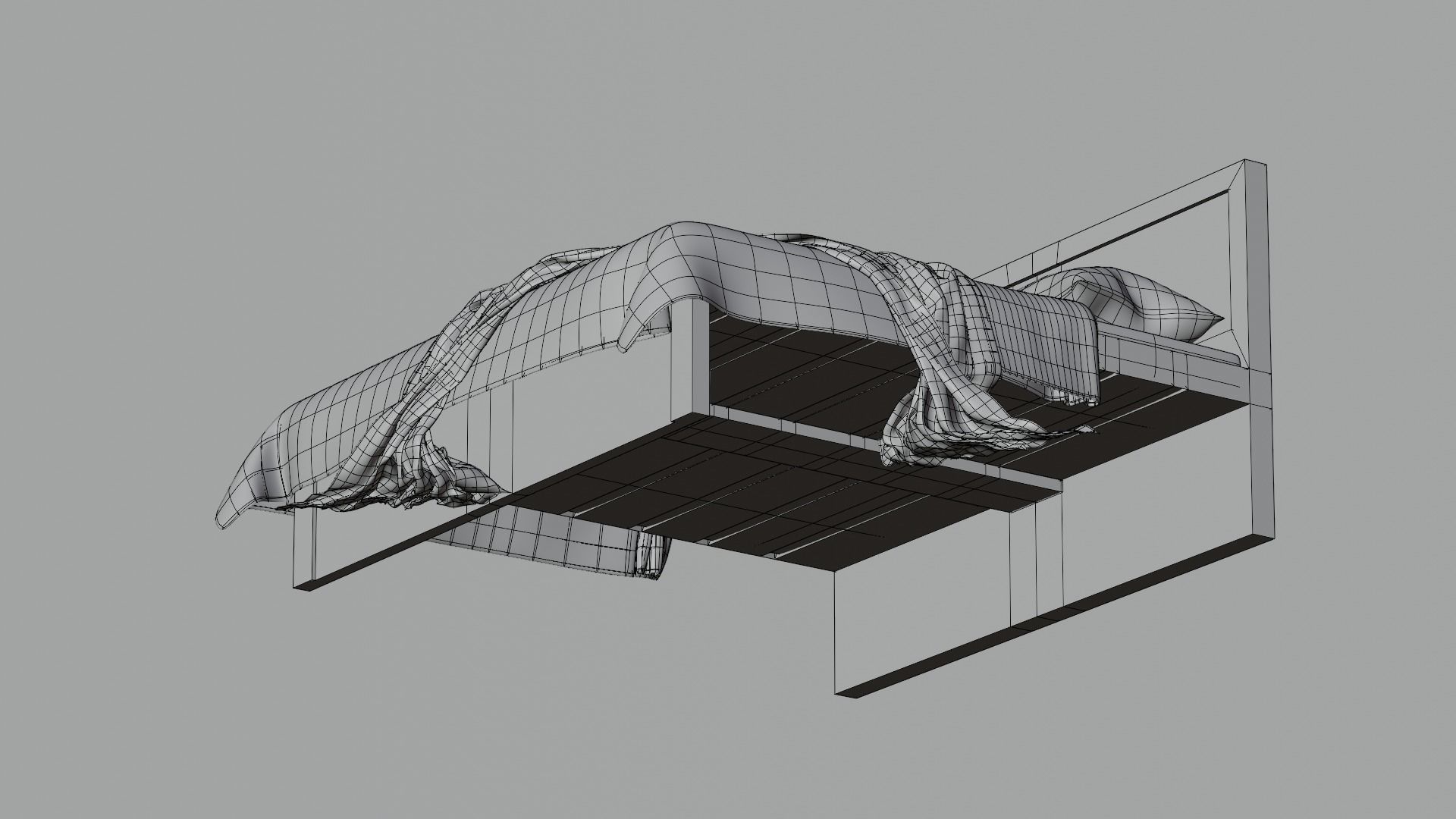 Bed with Blanket  3D model_18