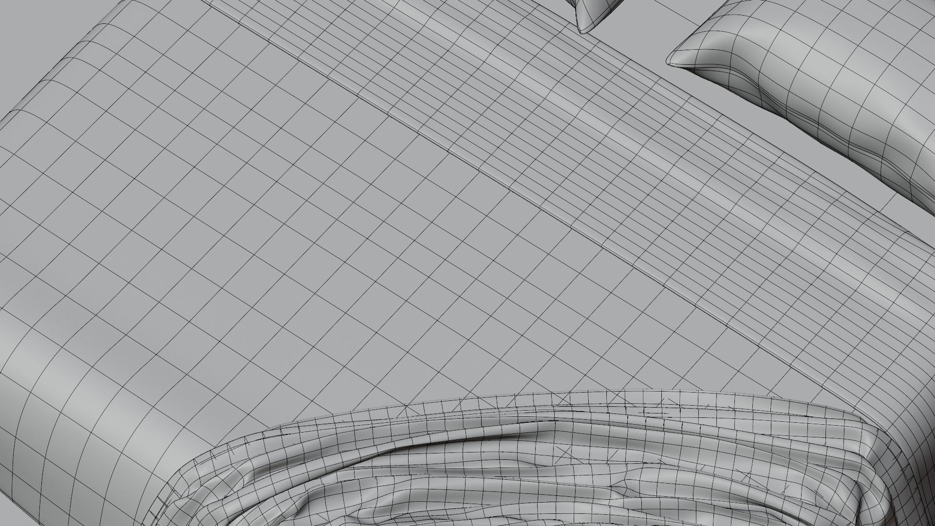 Bed with Blanket  3D model_16
