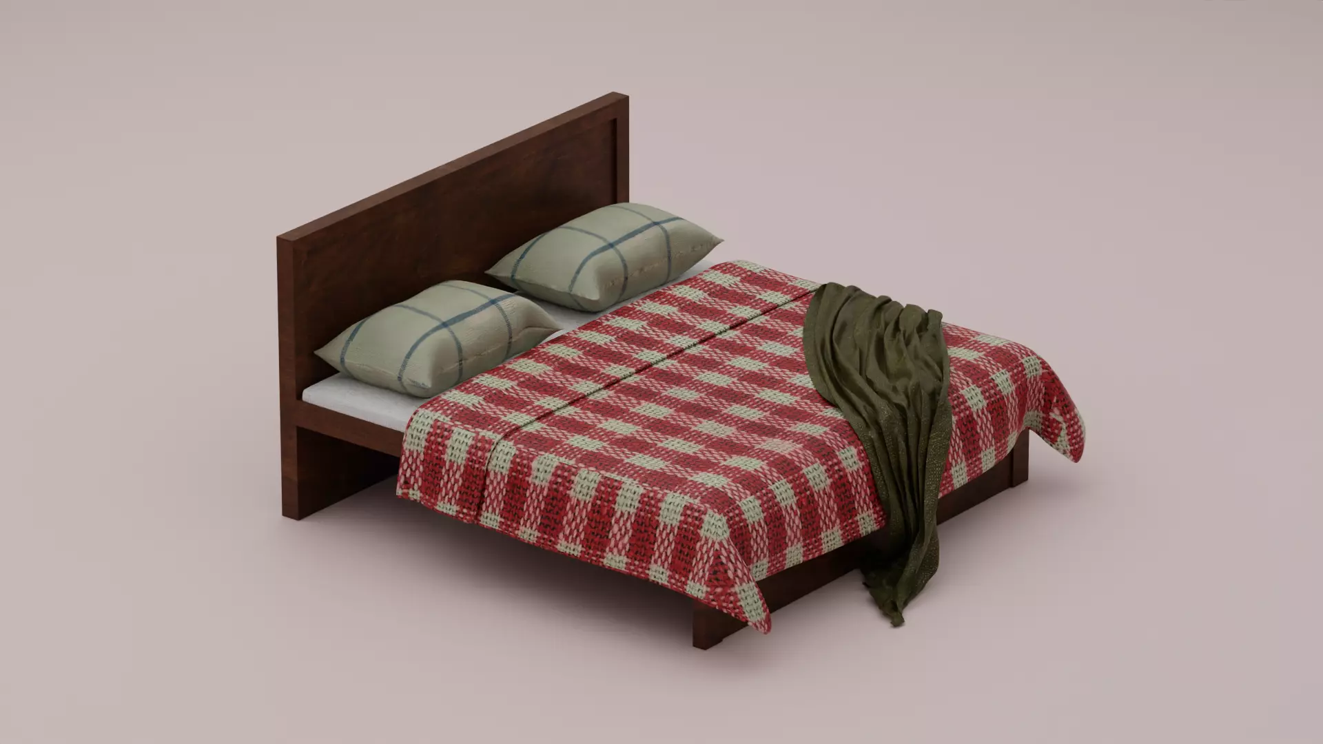 Bed with Blanket  3D model_0