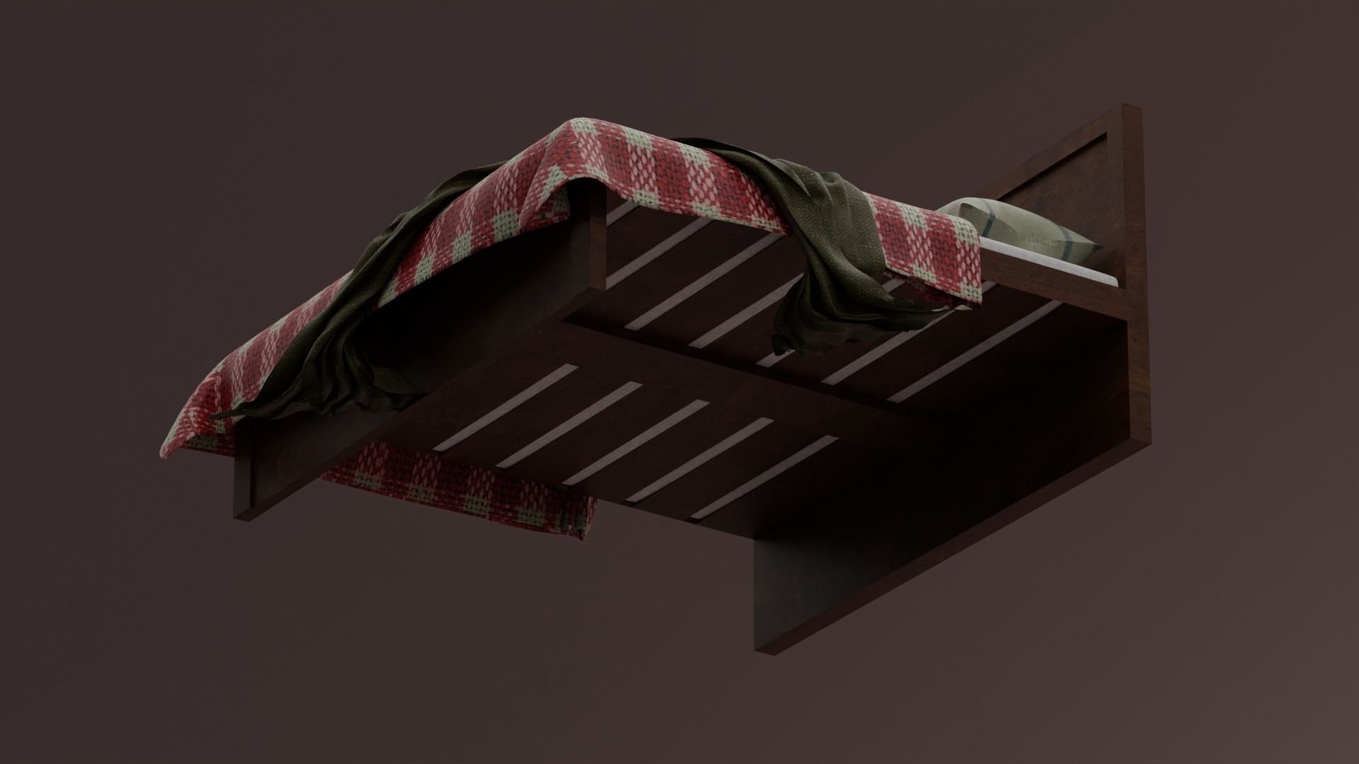 Bed with Blanket  3D model_8