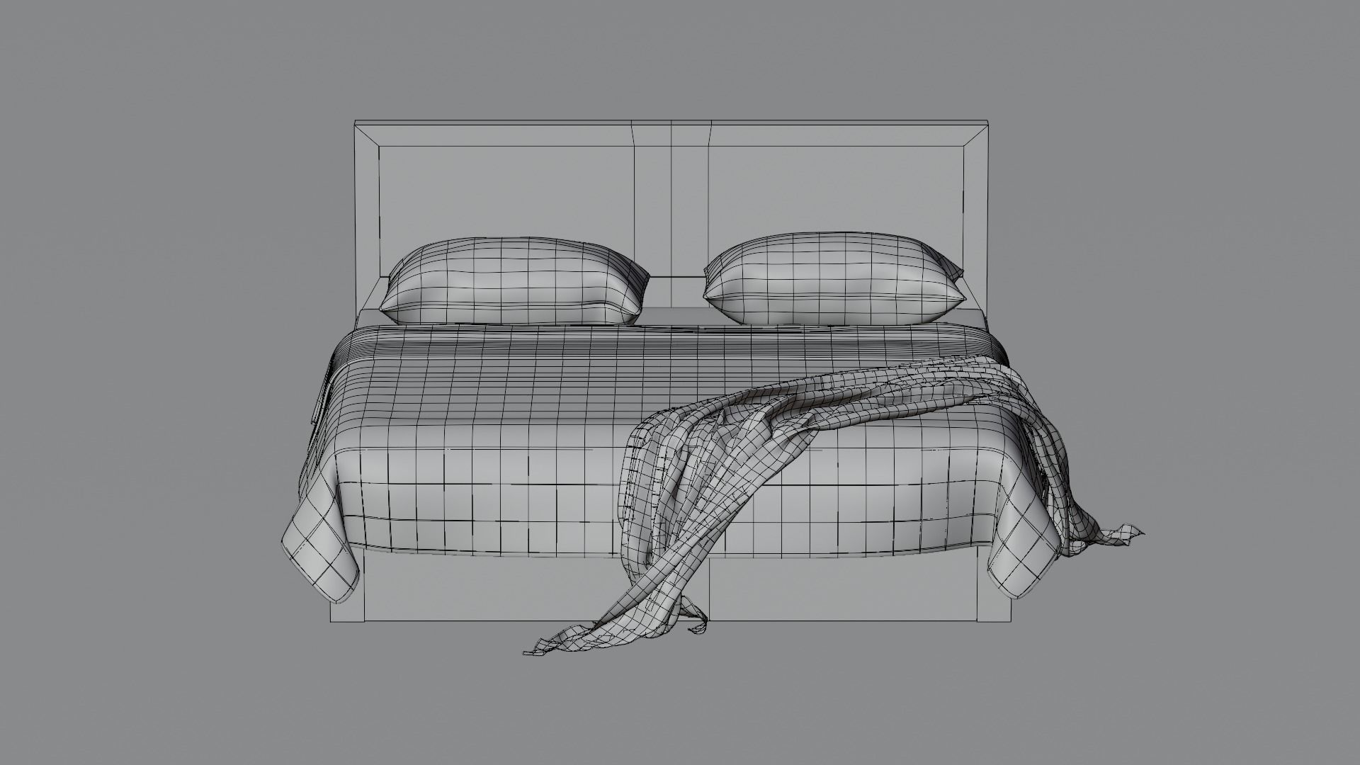 Bed with Blanket  3D model_13