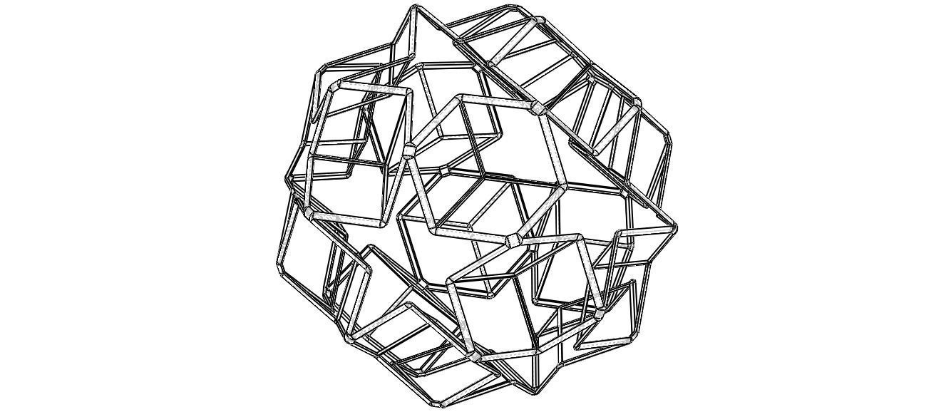 Wireframe Shape Dodecadodecahedron 3D print model_3