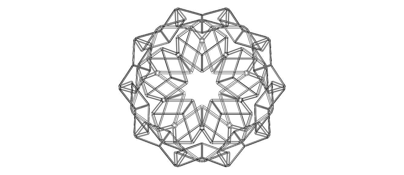 Wireframe Shape Dodecadodecahedron 3D print model_24