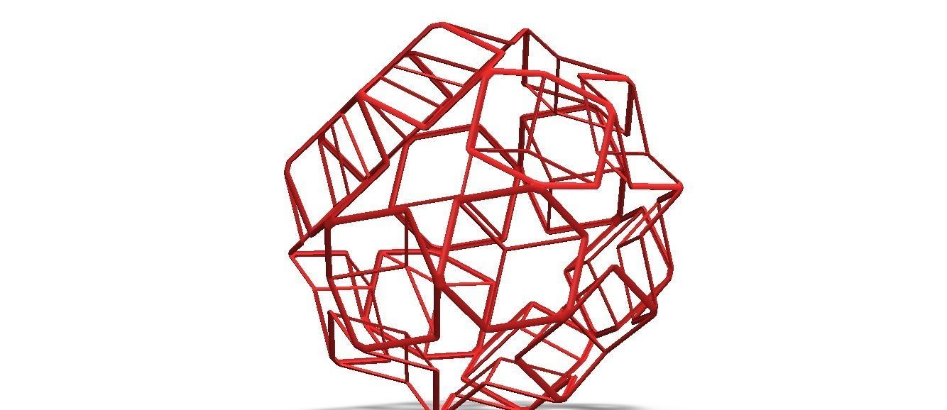 Wireframe Shape Dodecadodecahedron 3D print model_27