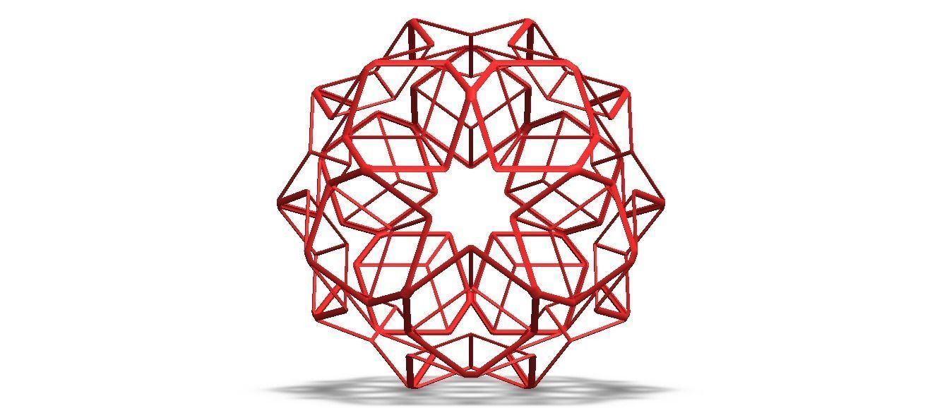 Wireframe Shape Dodecadodecahedron 3D print model_25