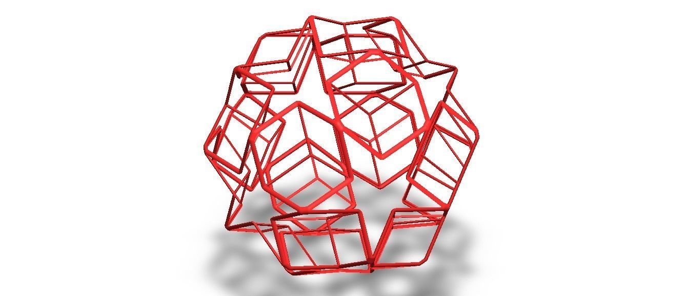Wireframe Shape Dodecadodecahedron 3D print model_9