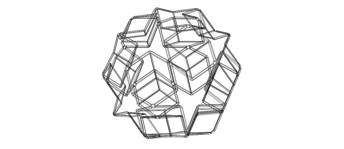 Wireframe Shape Dodecadodecahedron 3D print model_8