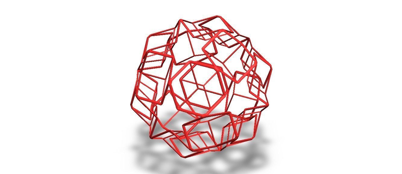 Wireframe Shape Dodecadodecahedron 3D print model_13