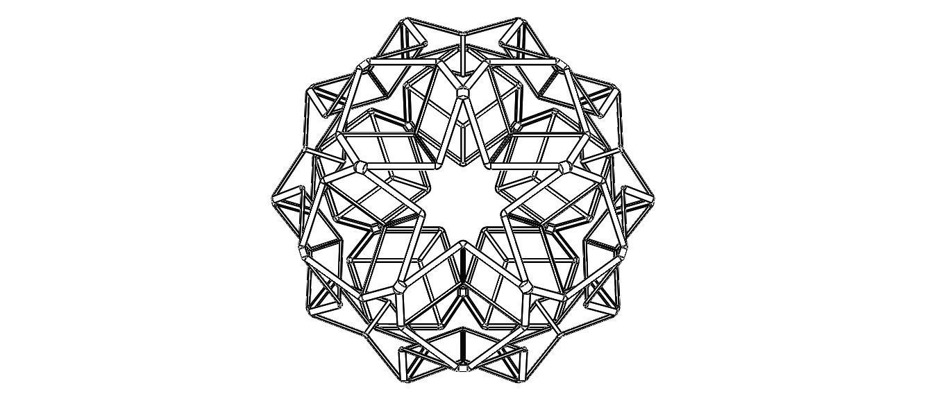 Wireframe Shape Dodecadodecahedron 3D print model_22