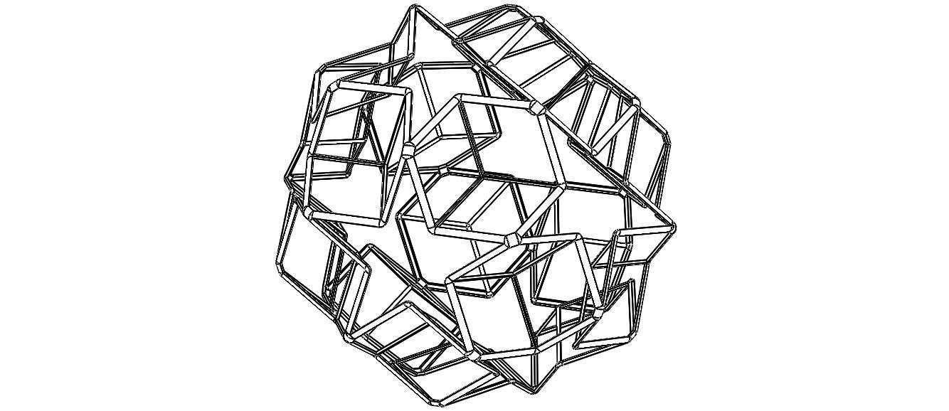 Wireframe Shape Dodecadodecahedron 3D print model_2