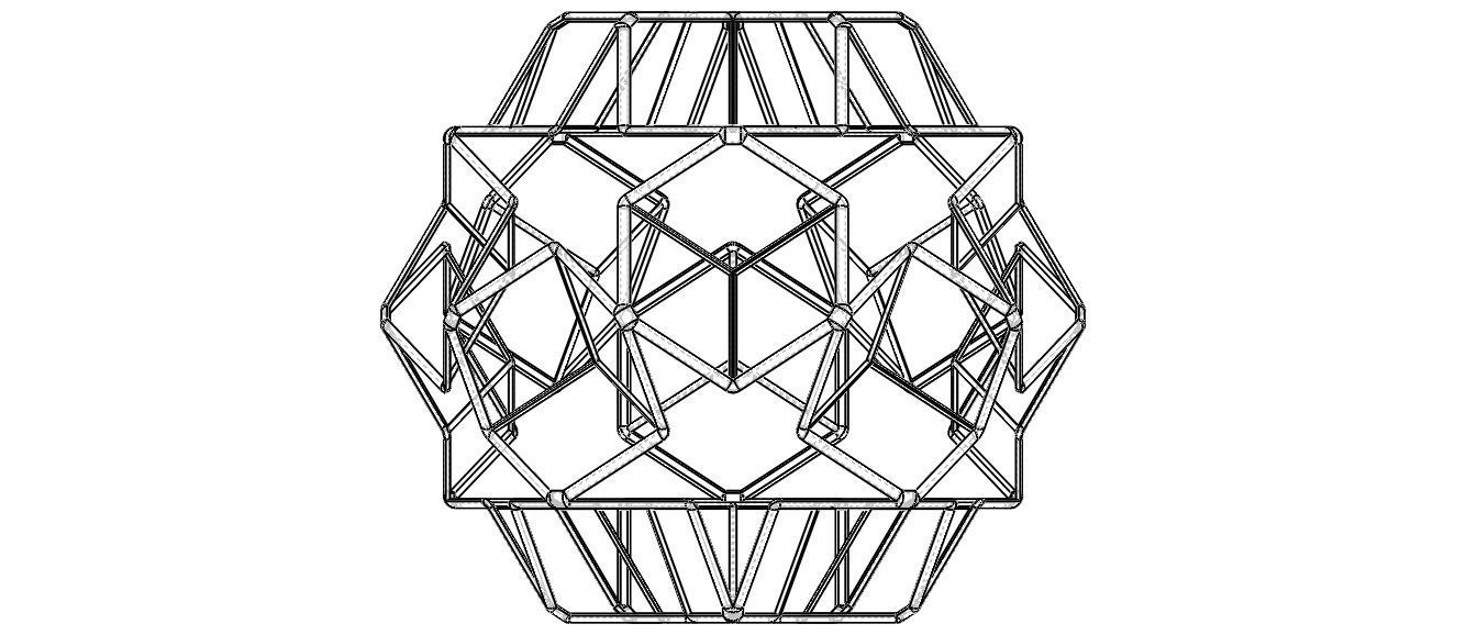 Wireframe Shape Dodecadodecahedron 3D print model_15