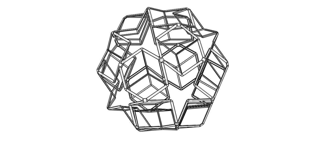 Wireframe Shape Dodecadodecahedron 3D print model_7