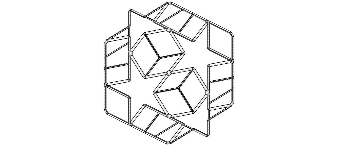 Wireframe Shape Dodecadodecahedron 3D print model_36