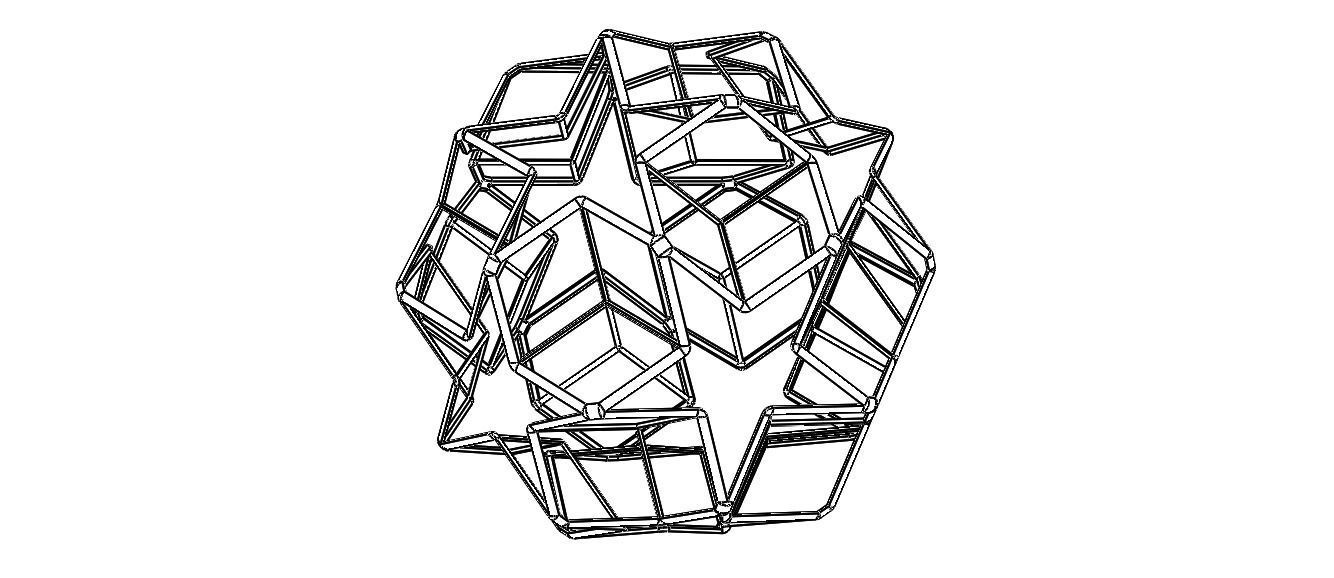 Wireframe Shape Dodecadodecahedron 3D print model_6