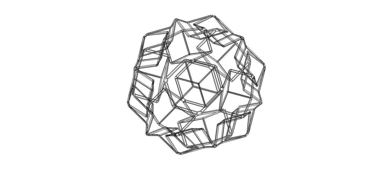 Wireframe Shape Dodecadodecahedron 3D print model_12
