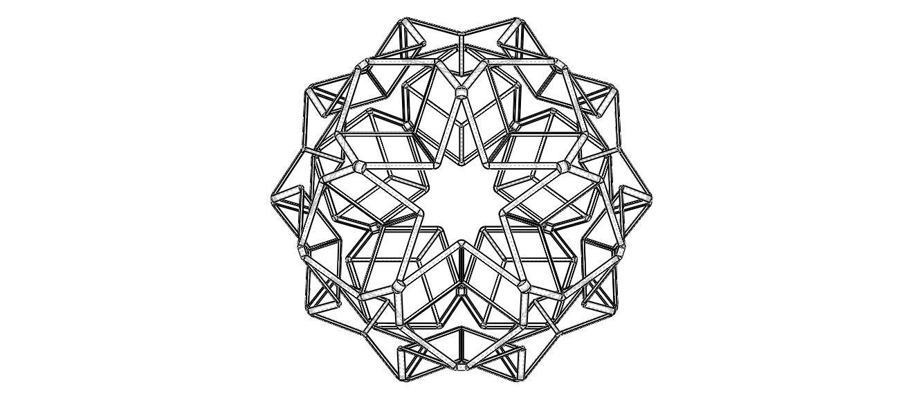 Wireframe Shape Dodecadodecahedron 3D print model_23