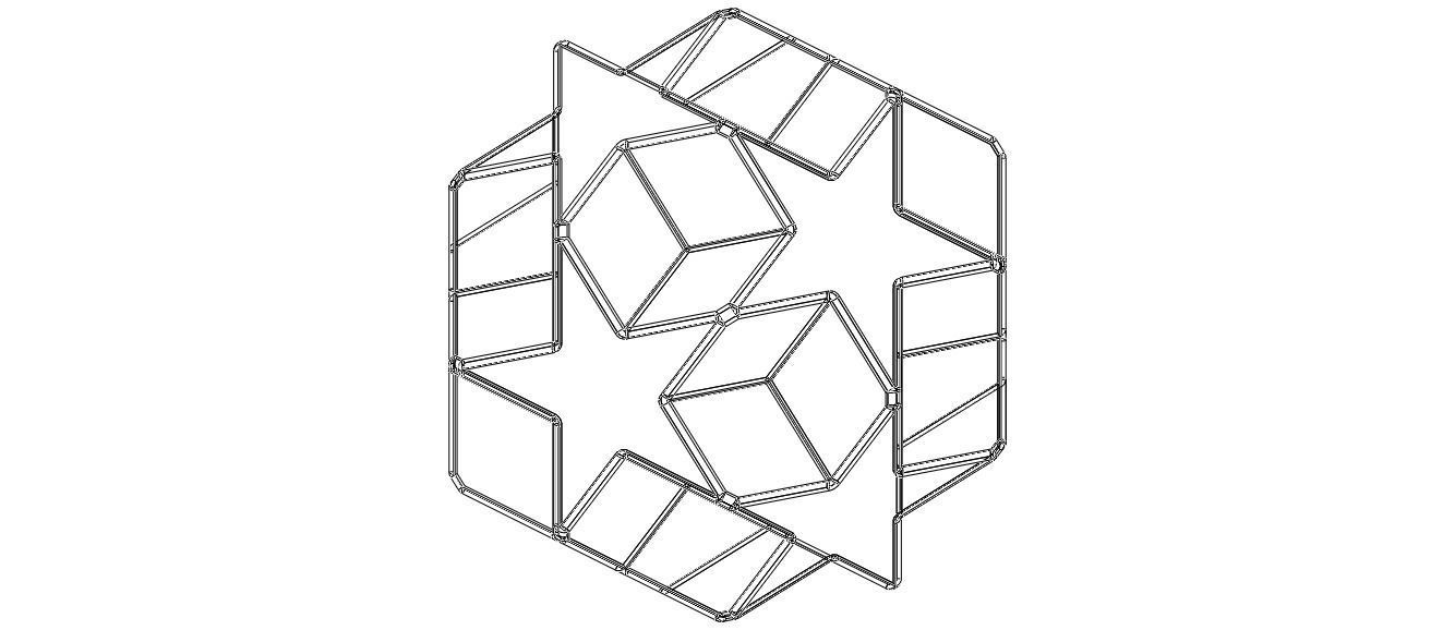 Wireframe Shape Dodecadodecahedron 3D print model_37