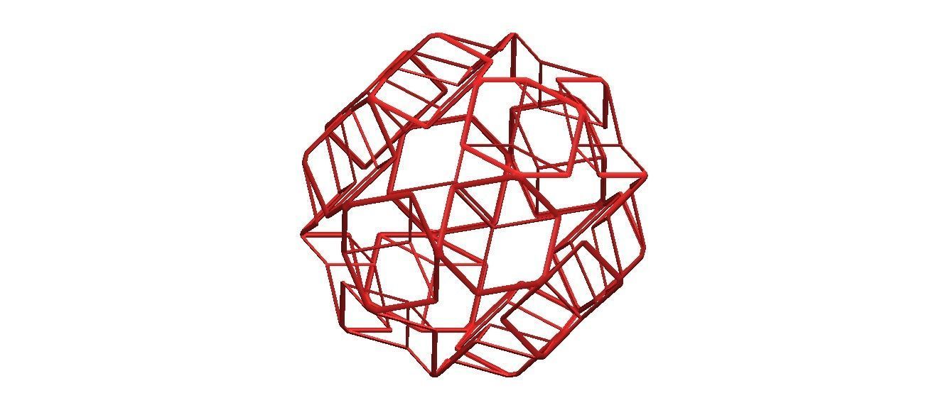 Wireframe Shape Dodecadodecahedron 3D print model_29
