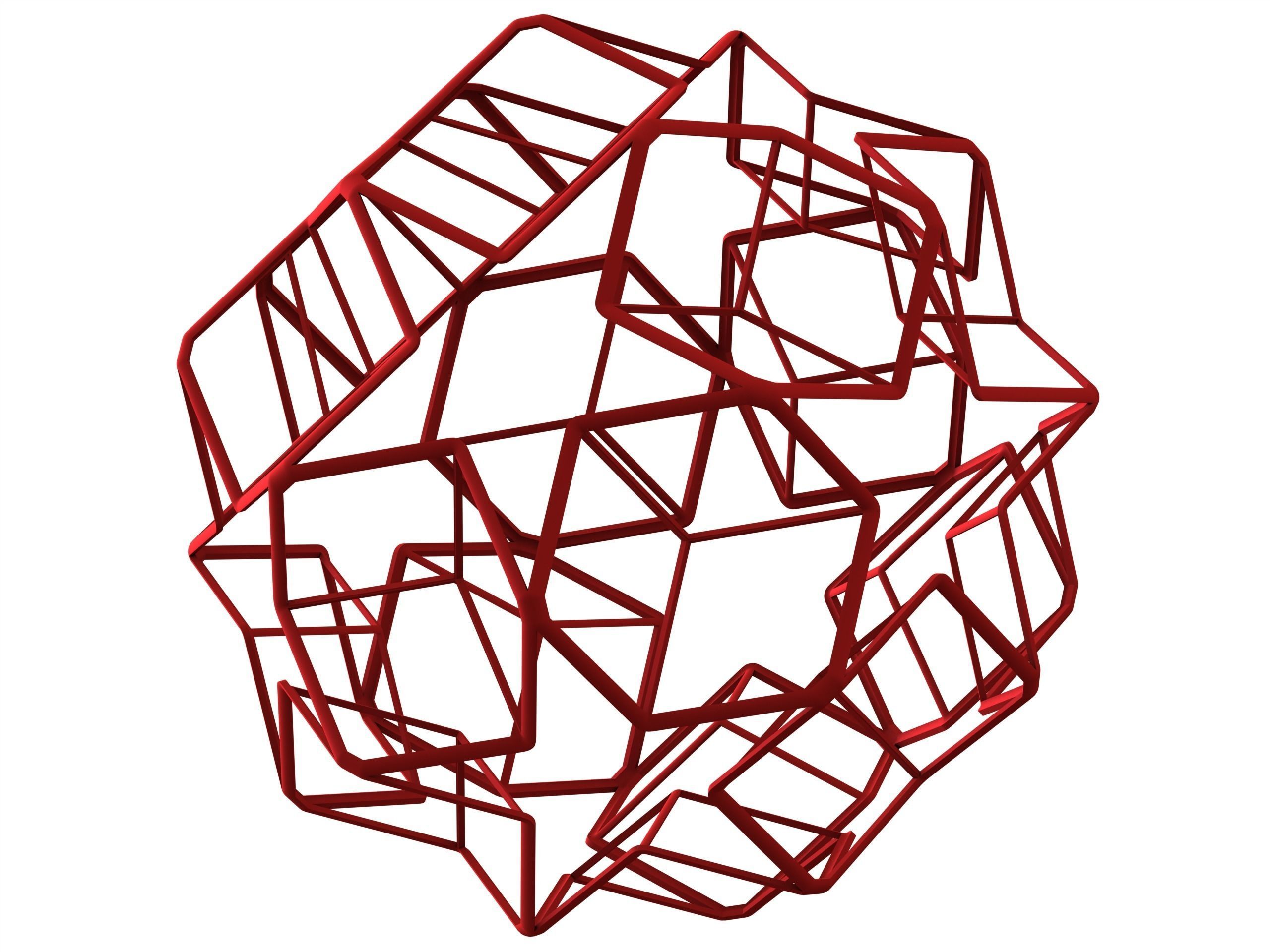 Wireframe Shape Dodecadodecahedron 3D print model_1