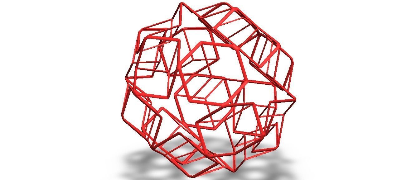 Wireframe Shape Dodecadodecahedron 3D print model_5