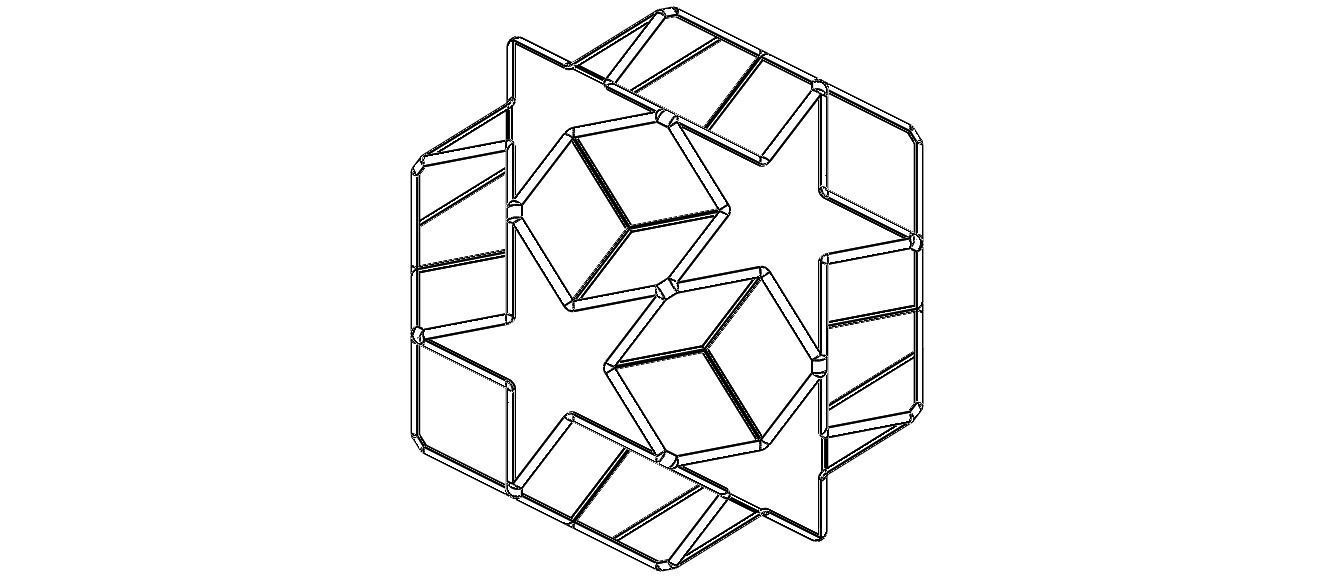 Wireframe Shape Dodecadodecahedron 3D print model_30