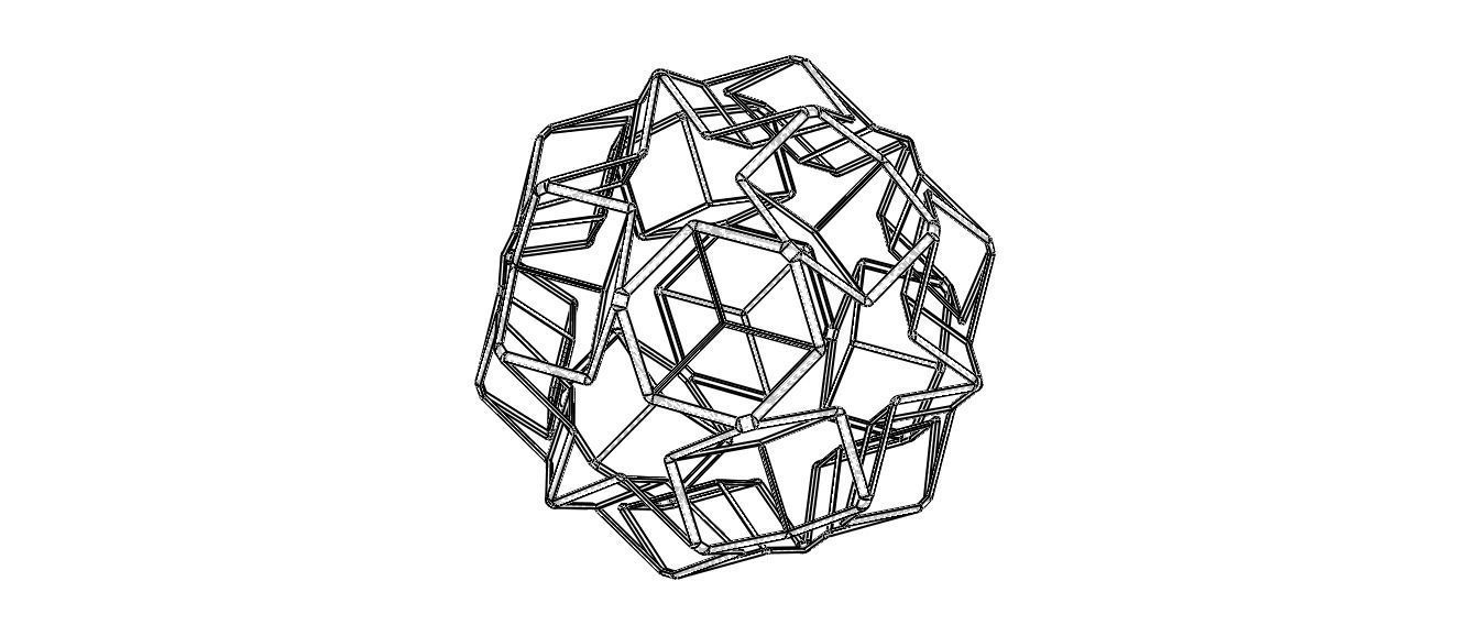 Wireframe Shape Dodecadodecahedron 3D print model_11