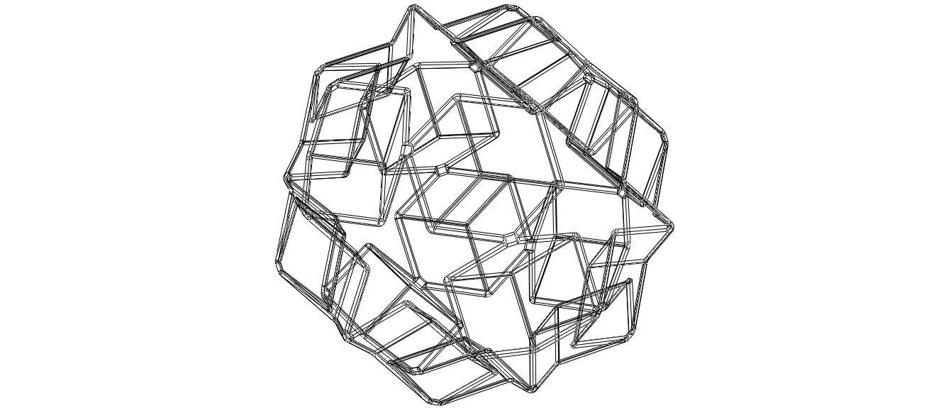 Wireframe Shape Dodecadodecahedron 3D print model_4