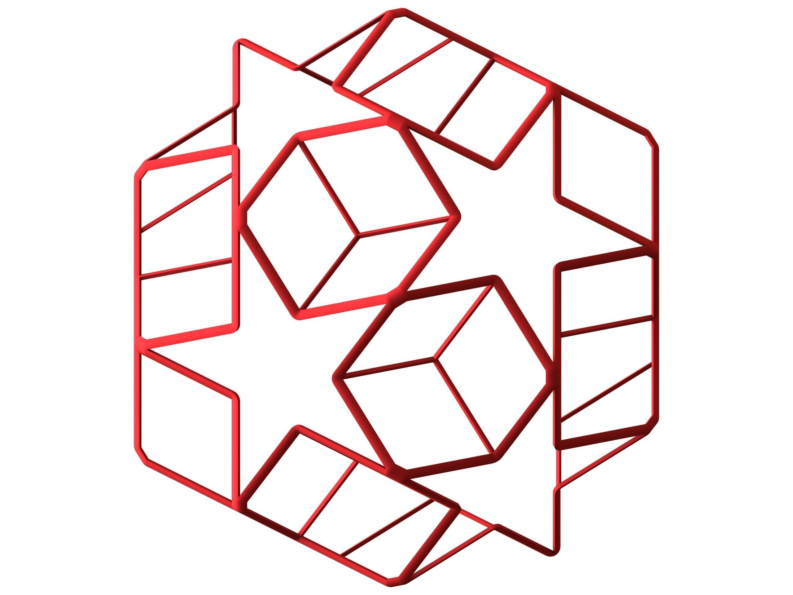 Wireframe Shape Dodecadodecahedron 3D print model_35