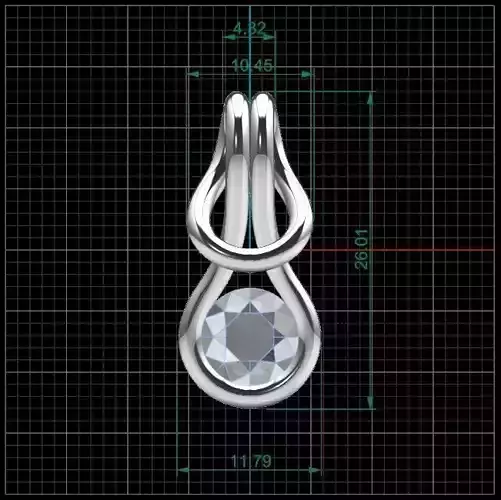 Bespoke Diamond Pendant 3dmodel 3D print model 3D print model