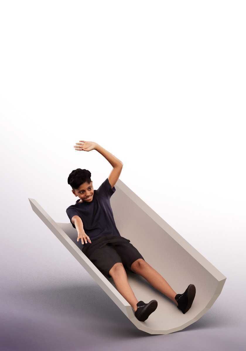 Akesh 14427 - Mediterranean Boy Sliding On The Playground Low-poly 3D model_1