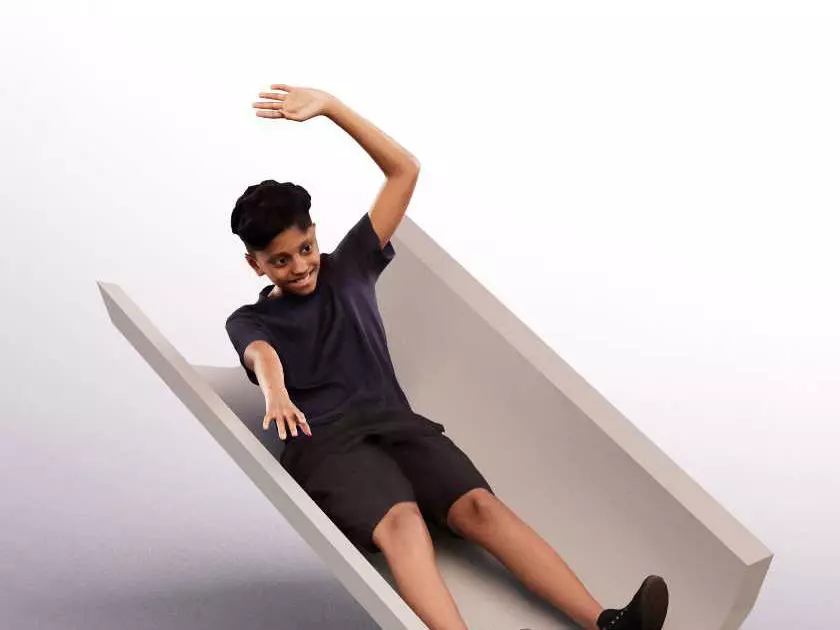 Akesh 14427 - Mediterranean Boy Sliding On The Playground Low-poly 3D model_0