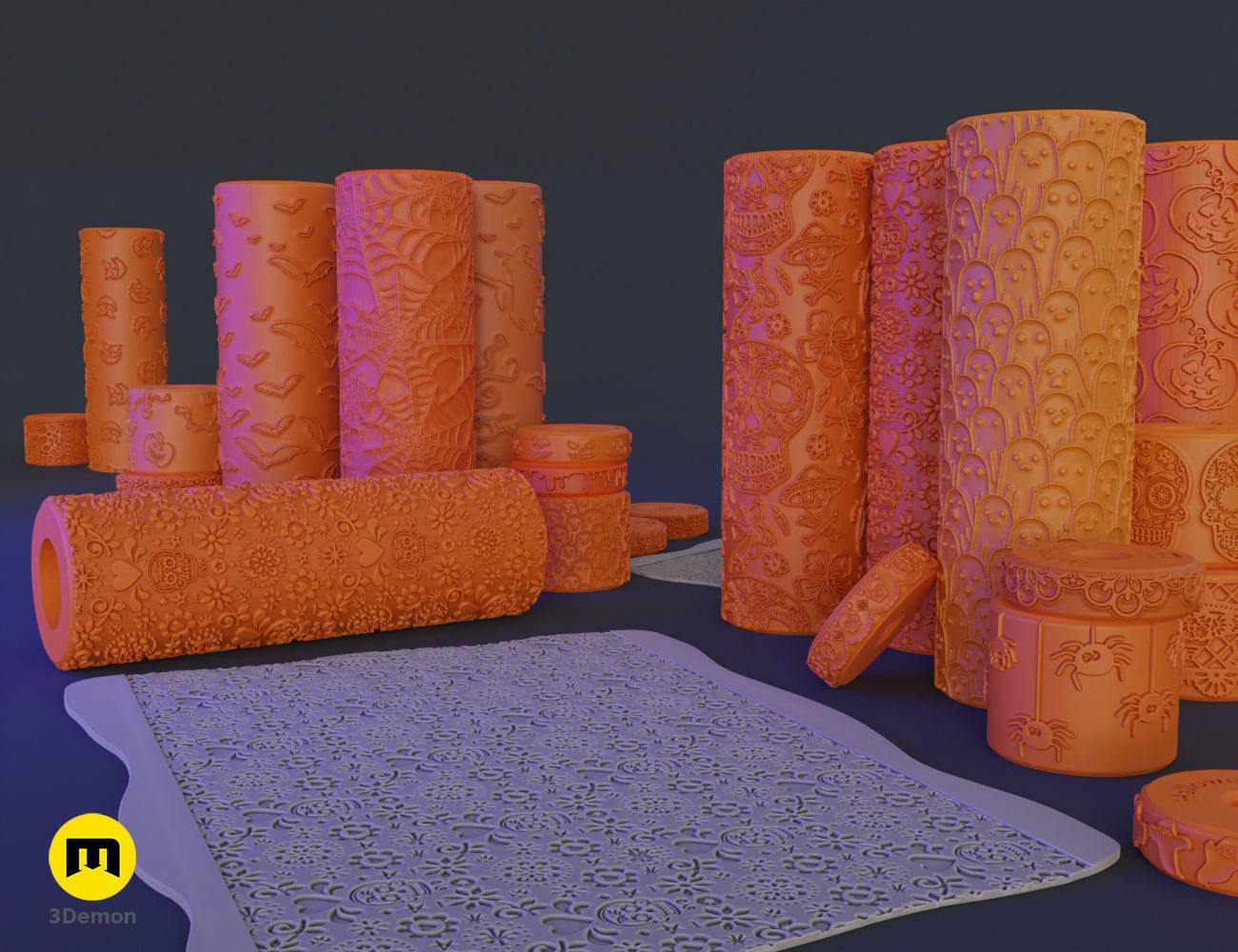 Halloween Stamp Wheels and Rollers 3D print model_1