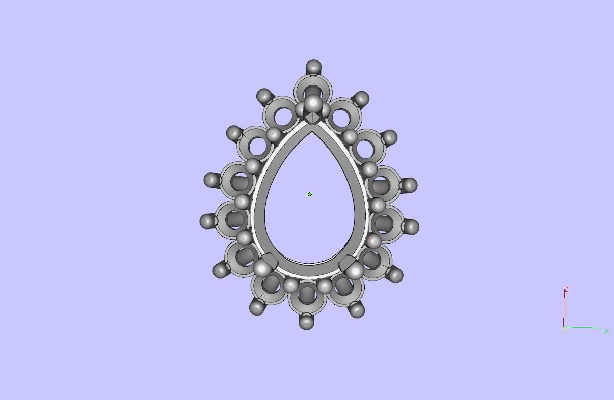 pingente gota 7x5 3D print model_4