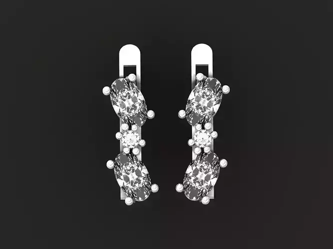 oval stone earrings 965