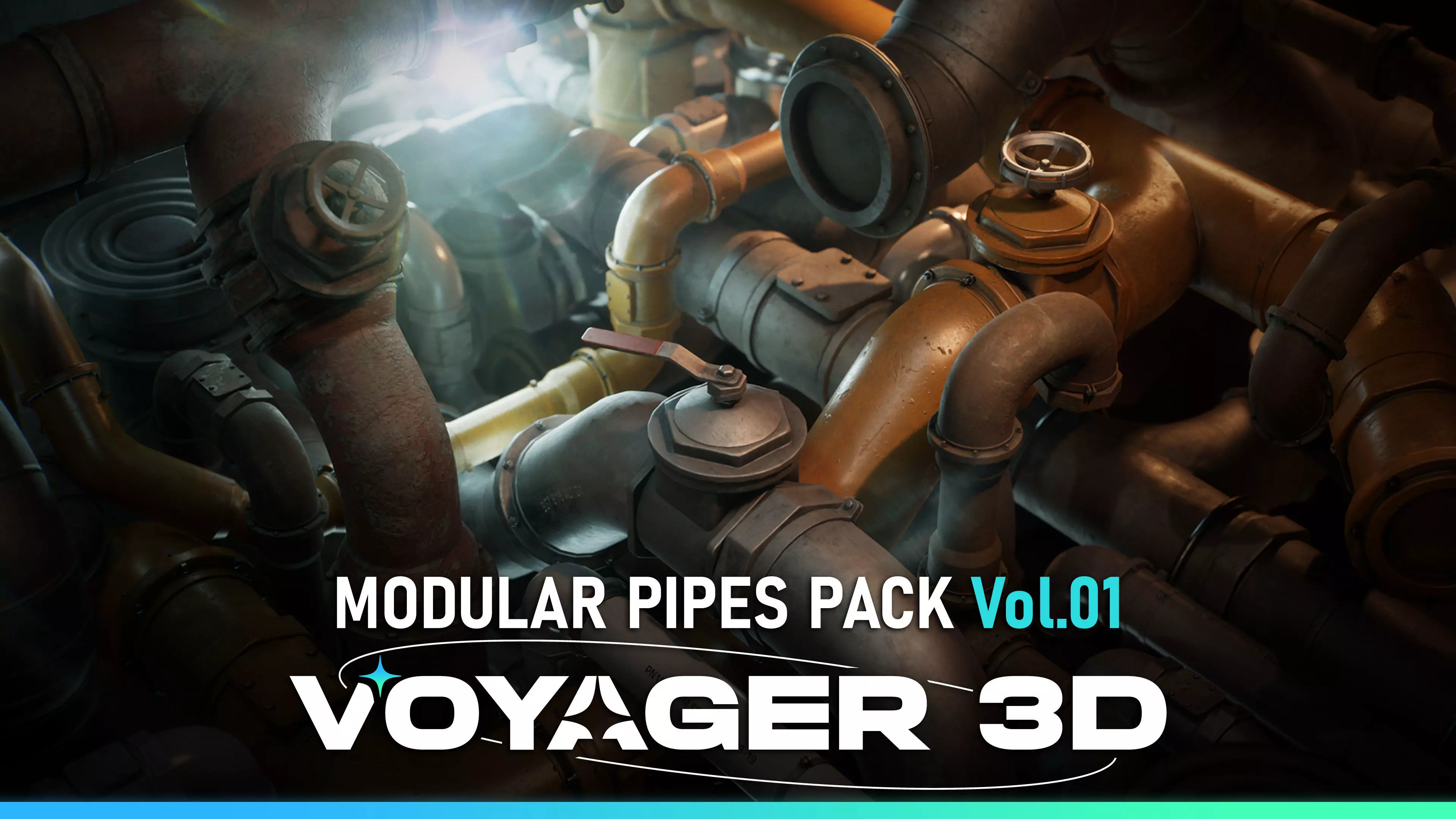 Modular Pipes Pack Vol 01 Low-poly 3D model
