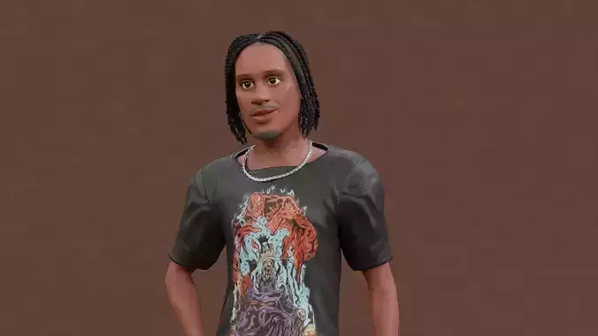 Afro boy - cartoon black boy