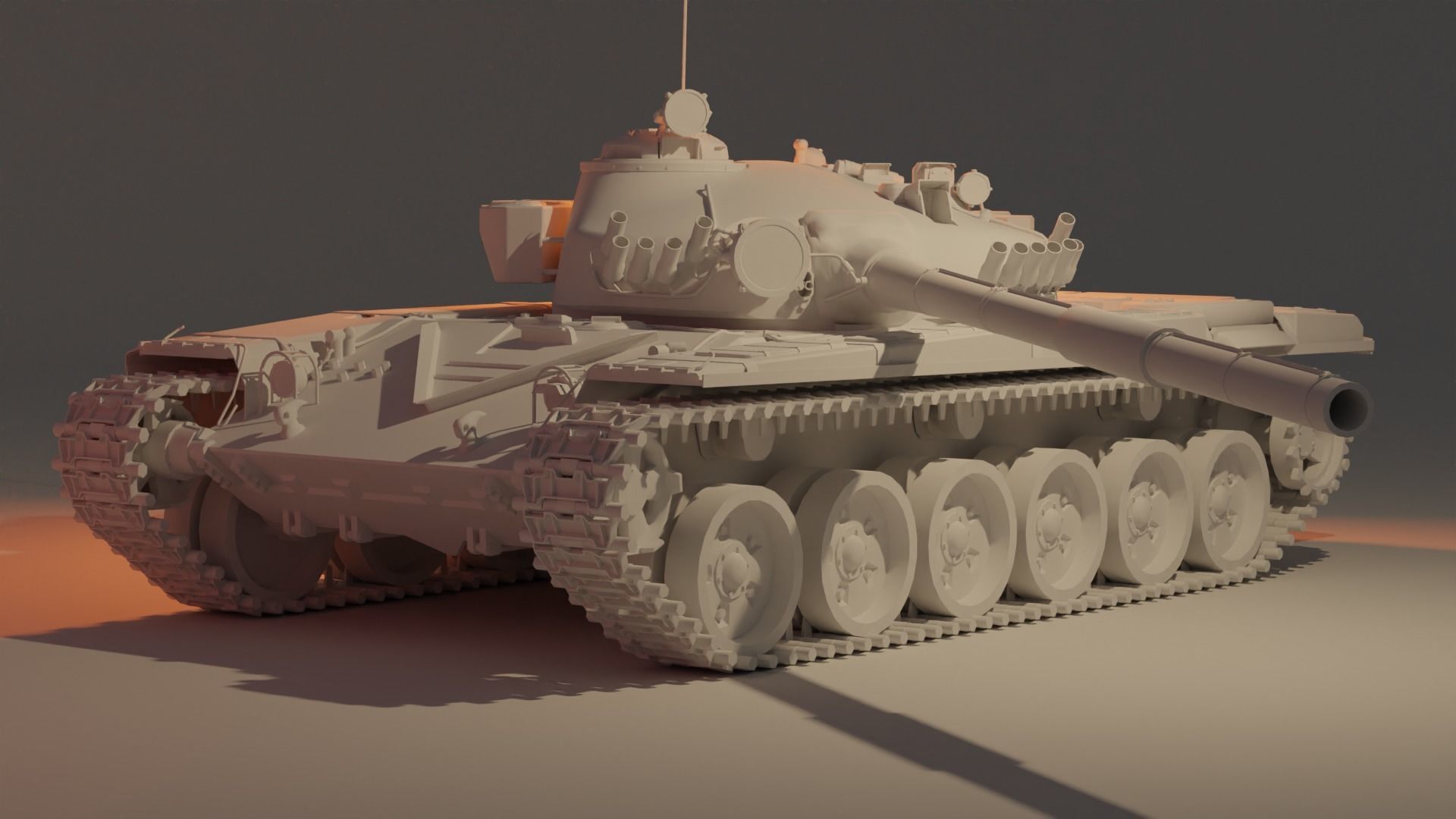 T-72M1 low poly Low-poly 3D model_4