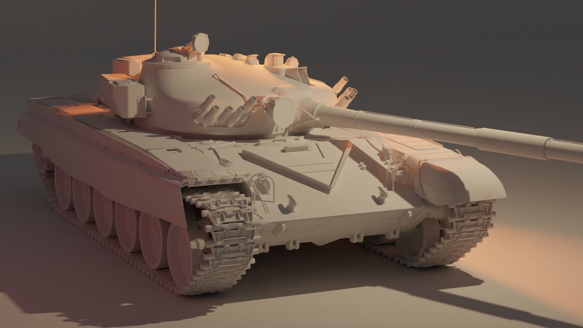 T-72M1 low poly Low-poly 3D model_1