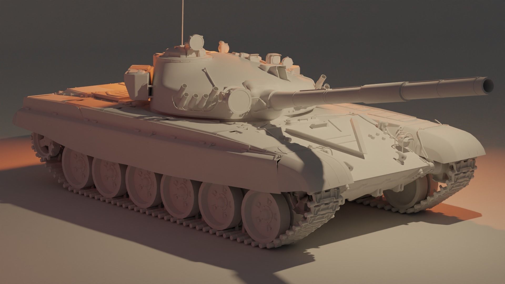 T-72M1 low poly Low-poly 3D model_5